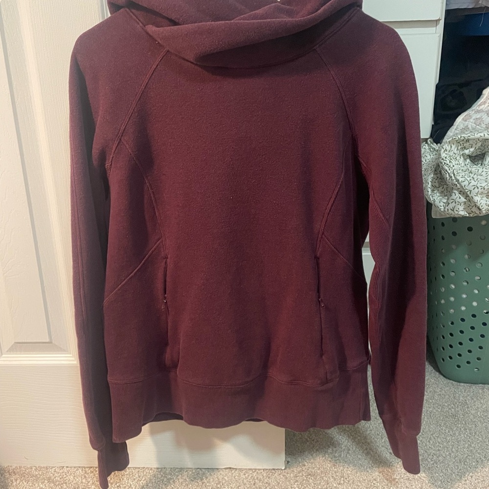 Women's Burgundy Hoodie Sweater